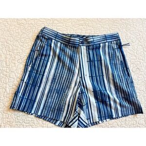 VRST Mens Resort Relaxed Fit Shorts 6" Blue White Stripe Size Medium